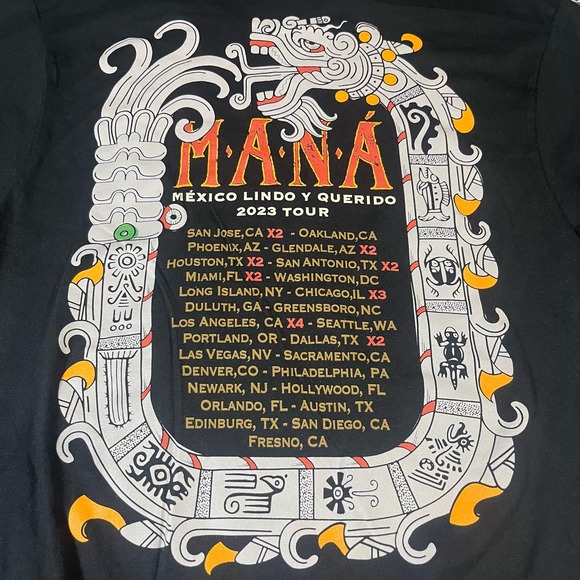 MANA Mexico Lindo y Querido 2023 Tour Black shirt Sz S - Picture 4 of 6